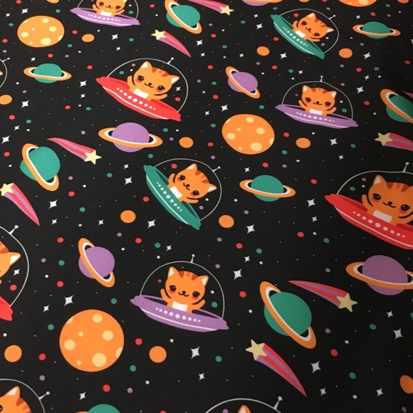 Fun 🪐 Space Kitten 🐈 Patterned Dress - Picture 7 of 9